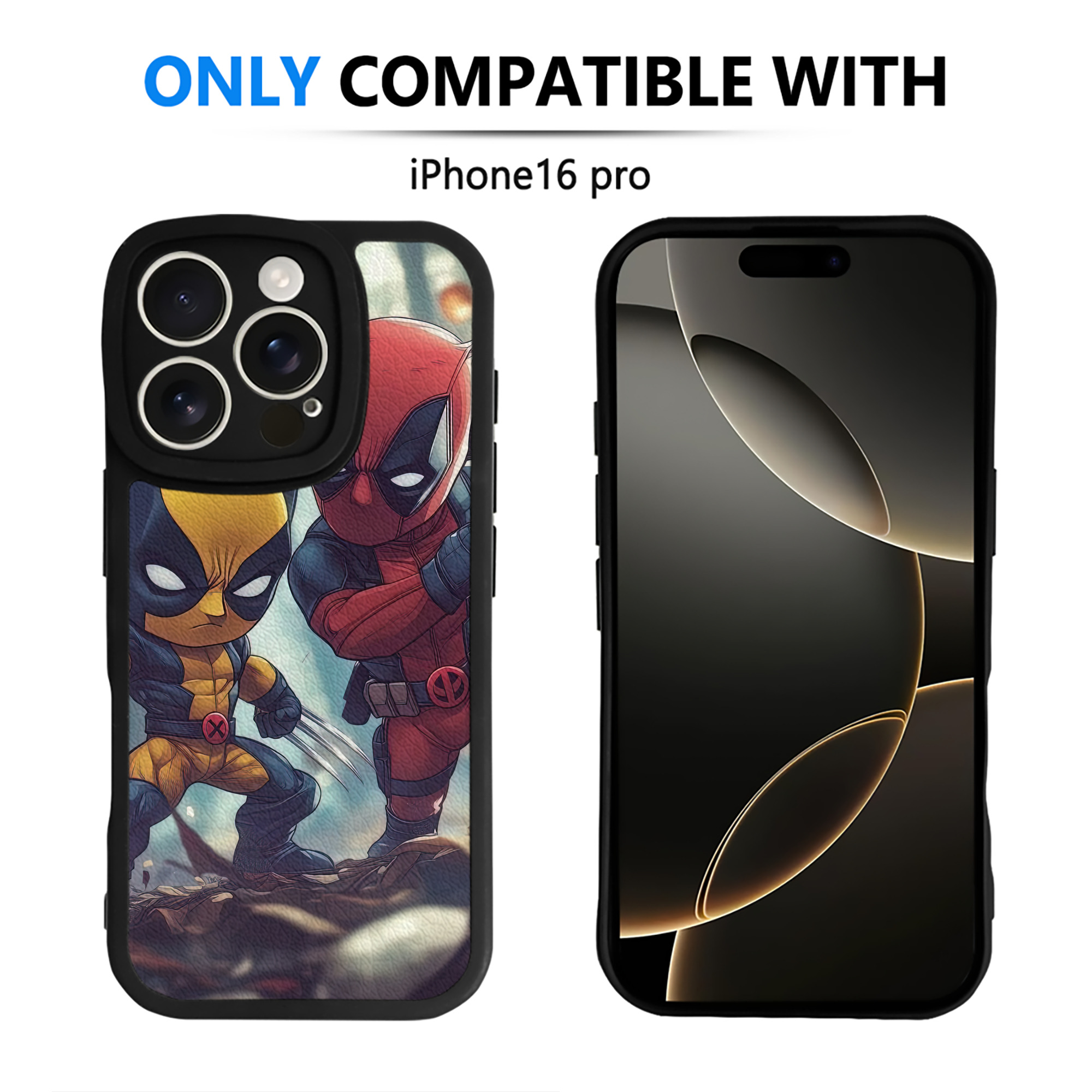 （画像用） Deadpool デッドプール 【iPhone 16シリーズ対応】シリコンスマホケース（レザー調） 材質：シリコン